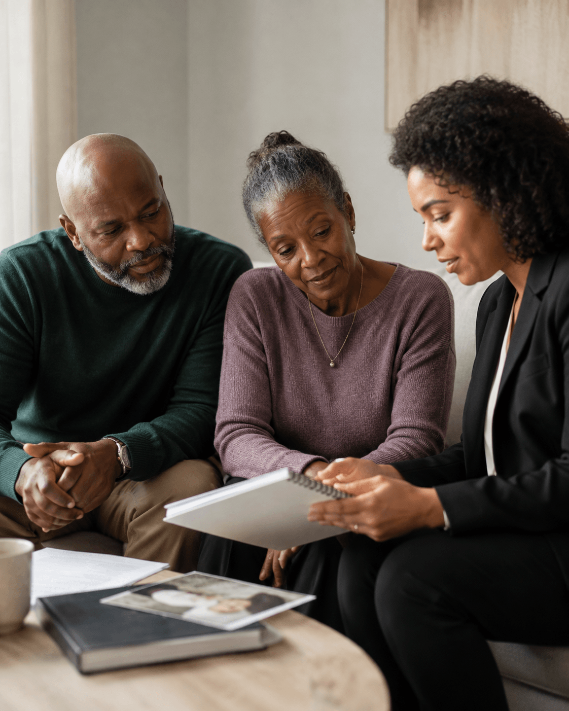 A family taking part in a thoughtful consultation
